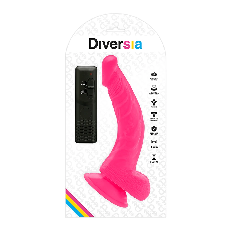 DIVERSIA - DILDO VIBRANTE FLESSIBILE 21,5 CM - VIOLA